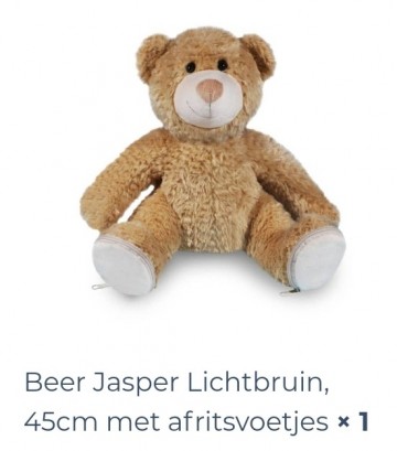 Beer jasper licht bruin rits